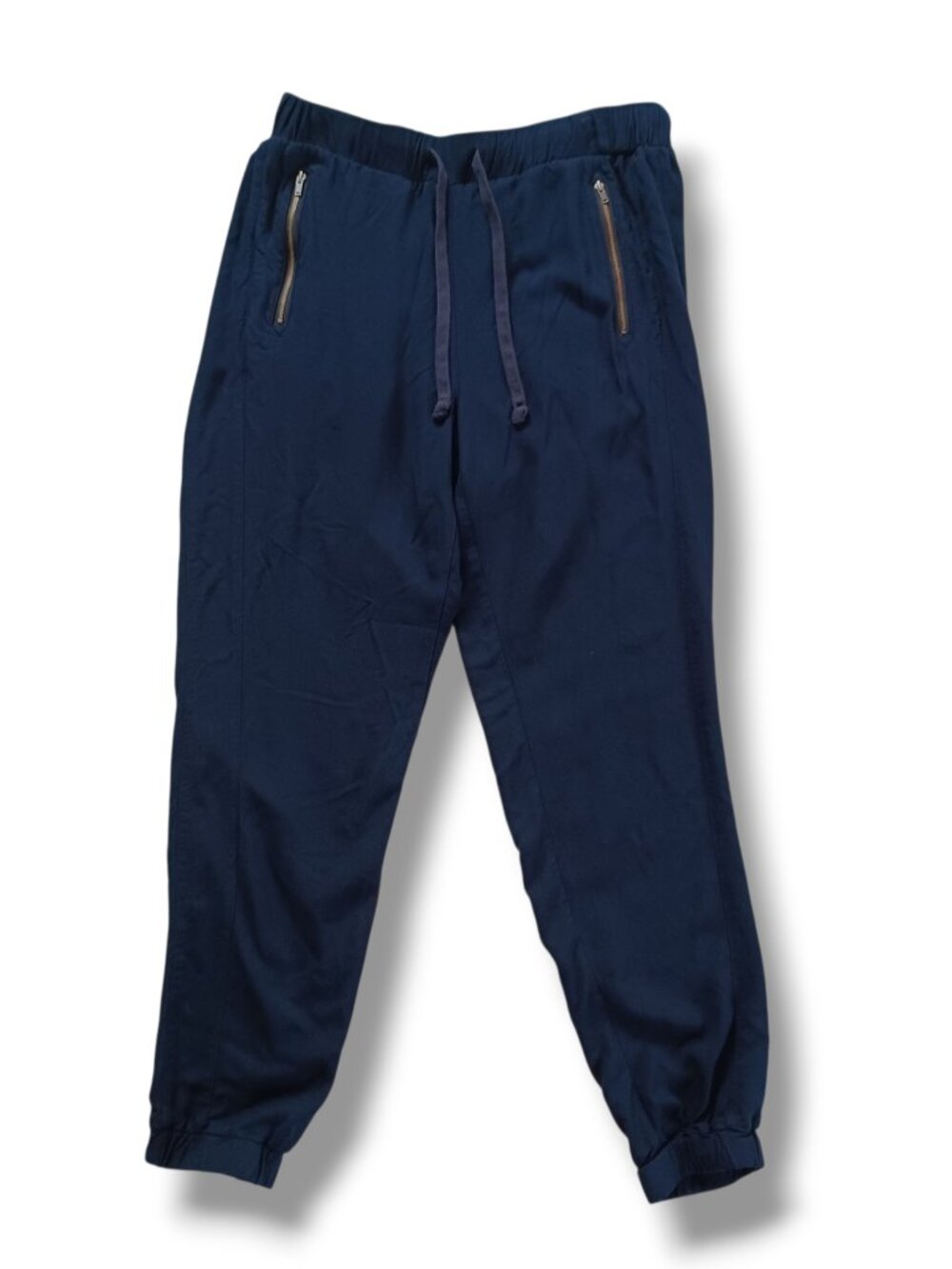 Sundance Women's Joggers Pants Navy Blue Rayon Zip Loungewear Athleisure Size M